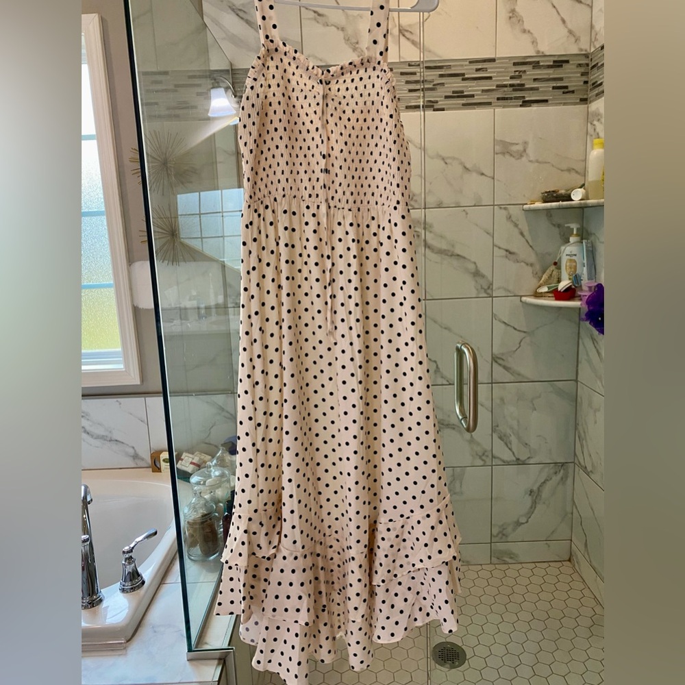Grace Karin Pink Polka Dot Maxi Dress